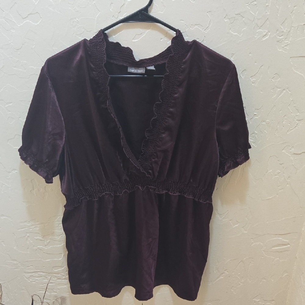 3/$10 Apt. 9 Women's Elegant Dark Purple Blouse